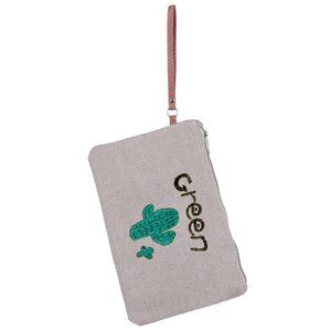 CODE22 Green Print Cactus Theme Mini Clutch Bag